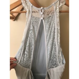 NWT pale blue gown with lace back, size 40